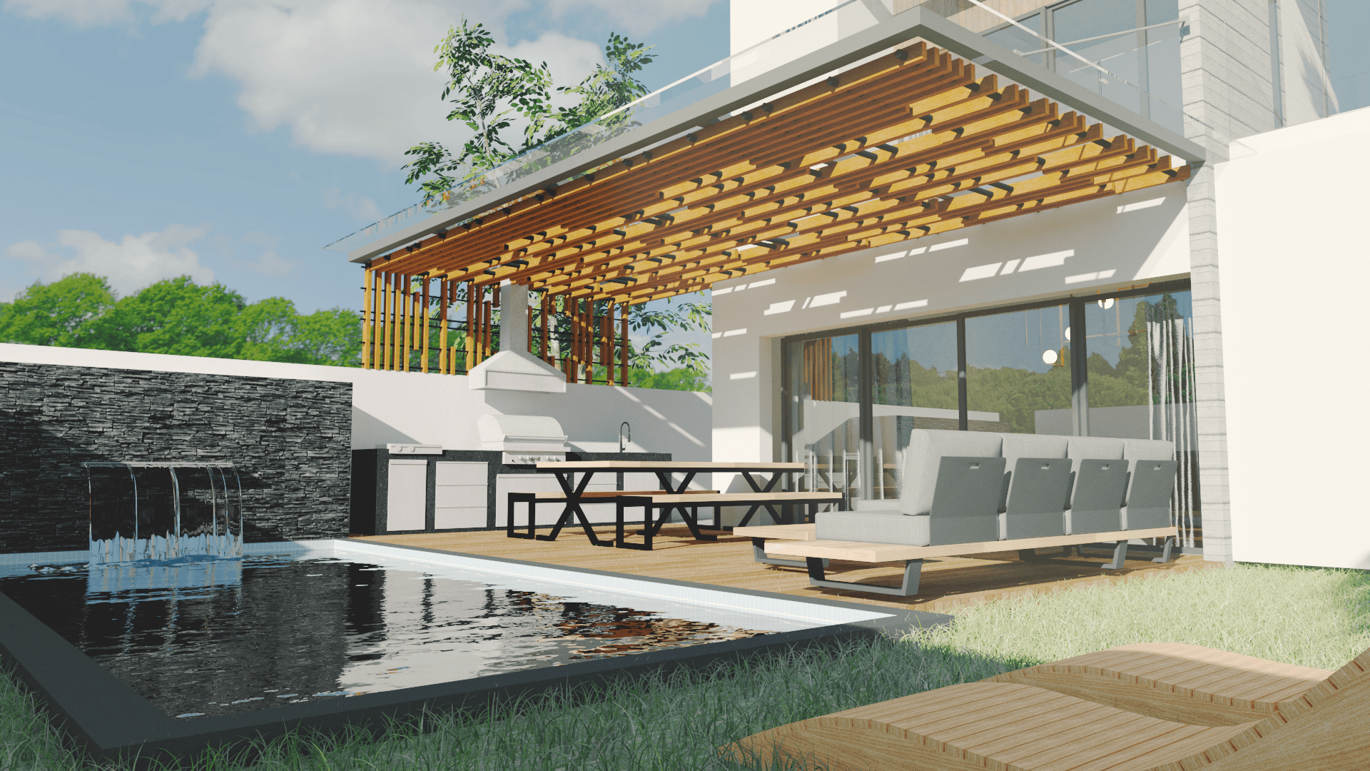 Render alberca Valenia 218 | PLAYA DEL CARMEN